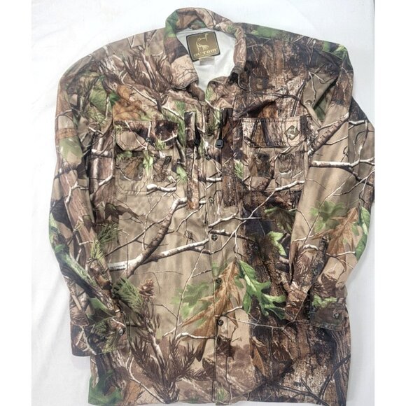 Ol' Tom Technical Turkey Gear Green Camouflage Camo Shirt  MEDIUM M Button Down - Picture 1 of 6